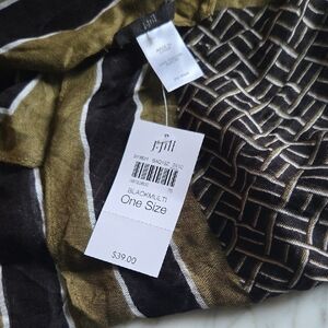 Elegant Black and Olive Green Scarf by J.Jill